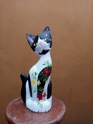 Gato em gesso a partir de foto