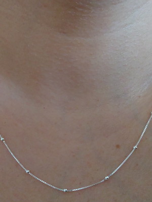 Cordão veneziana com bolinhas 45cm - prata 925