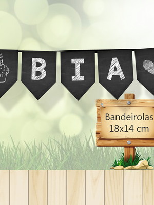 Bandeirolas personalizadas 13x18 cm chalkboard