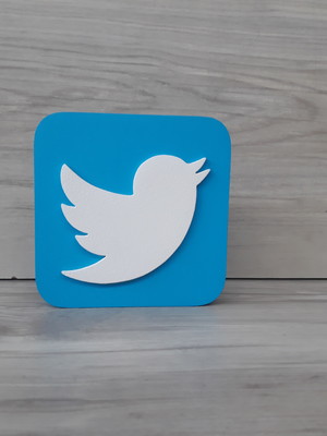 Mídias sociais - simbolo twitter - mdf