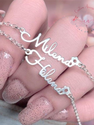 Pulseira personalizada com nome em prata 925