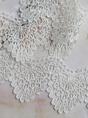 Rendas para roupas guipir - 1m - branco