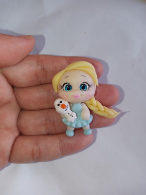 Aplique em biscuit elsa