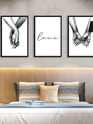 Quadro decorativo love mãos dadas