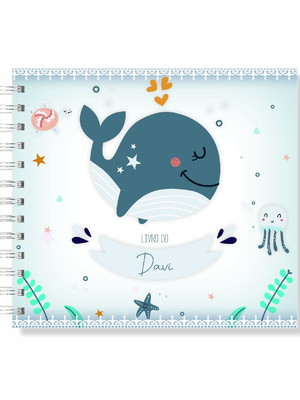 Livro do bebê baleia minimalista