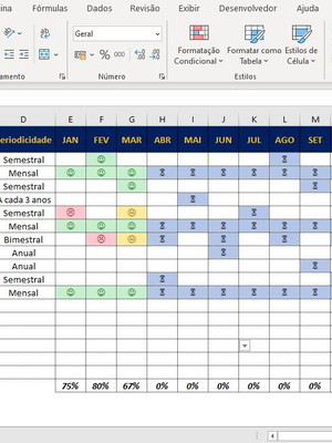 Planilha excel com planejamento anual e mensal de atividades