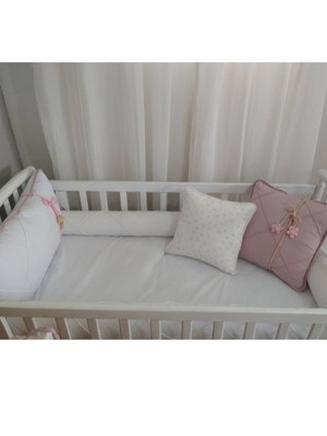 Kit berço origame rosa 7 peças 100% algodão