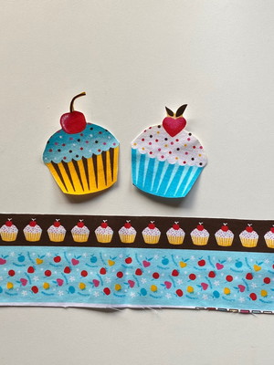 1 kit barra + patch aplique para pano prato cupcakes #20