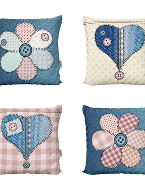 Capas de almofadas decorativas jeans para sofá 40x40