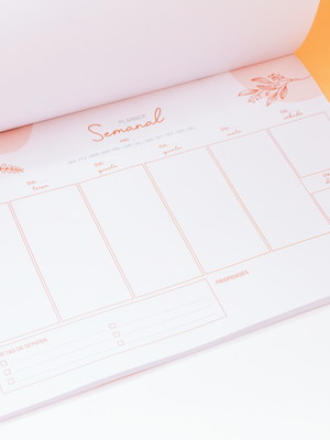 Planner de mesa semanal - laranja