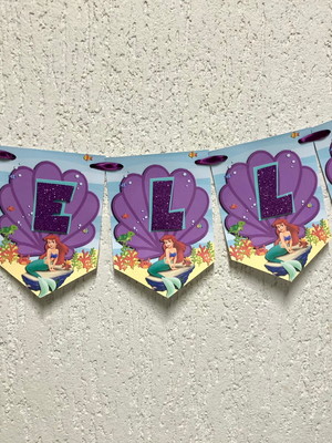 Bandeirinha personalizada pequena sereia