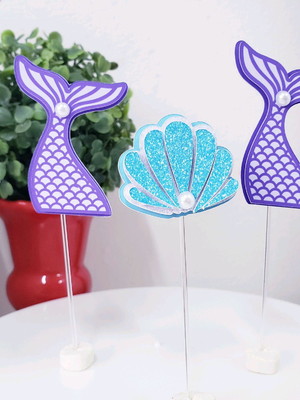 Topper docinhos sereia luxo fundo do mar