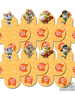 Forminha de doces 44 gatos