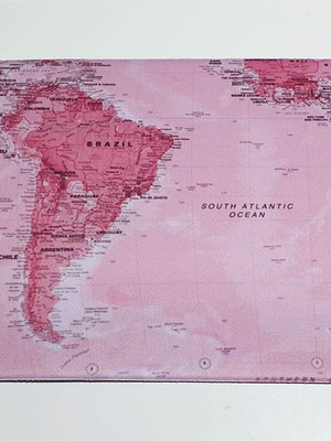 Mouse pad retangular - mapa rosa
