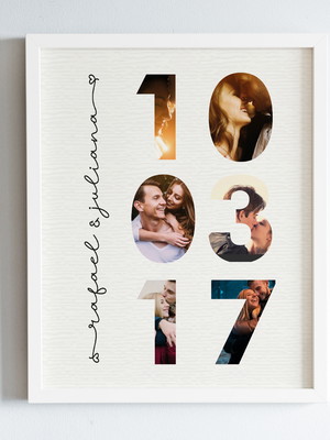 Quadro aniversário namoro casamento