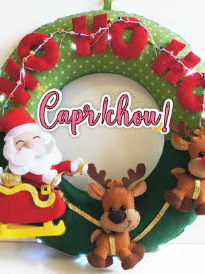 Guirlanda de natal papai noel no trenó