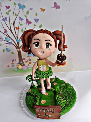 Topo personalizado em biscuit para aniversario com pavio
