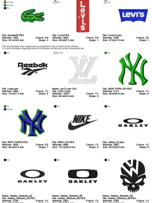 Matriz de bordado-pacote logo marcas