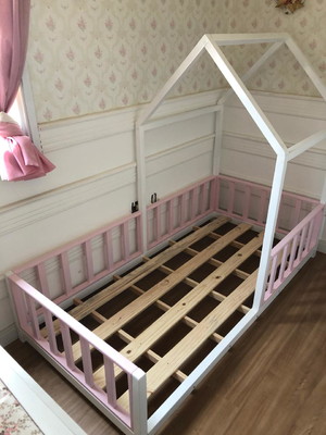 Cama meia-casinha duas cores (solteiro)