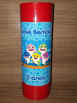 Adesivo copo long drink baby shark