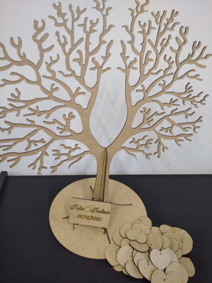 Árvore em mdf cru para casamento / personalizado de luxo