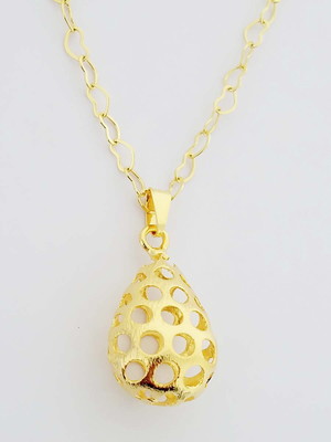 Corrente pingente pingo dourado folheado ouro 18k. c2p224