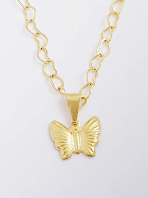 Corrente pingente borboleta folheado ouro 18k. c2p492