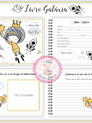 Livro do bebê personalizado - tema galáxia