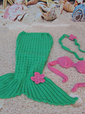 Fantasia newborn sereia verde folha
