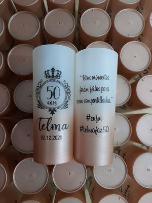 Copos long drink 50 anos rose gold