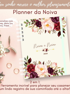 Agenda de casamento - planner da noiva com divisórias