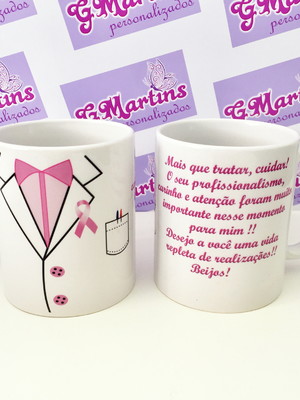 Caneca de cerâmica branca 325ml medicina