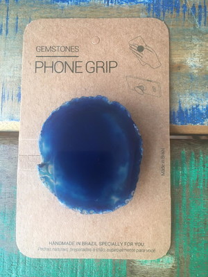Phone grip de ágata azul 32grs