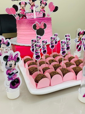 Topper de doce minnie rosa - modelo 2