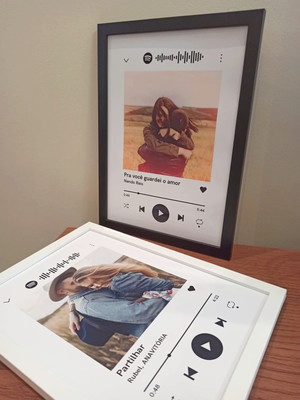 Quadro spotify a4 com moldura e vidro