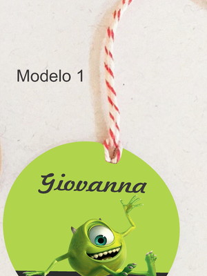 Tag redonda (com cordão)-mike wazowski