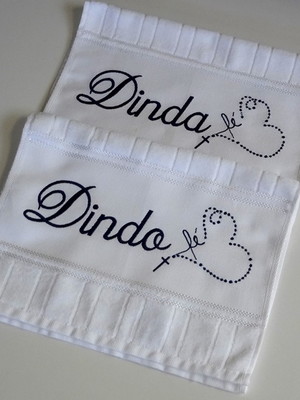 Kit toalhas lavabo lembrança padrinhos batizado