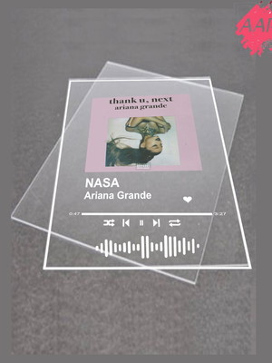 Quadro acrílico interativo spotify ariana grande 15x21cm