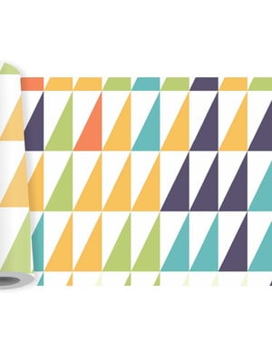 Faixa border colorido geométrico triângulo adesivo kit b187