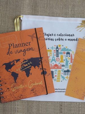 Planner de viagem - capa laranja