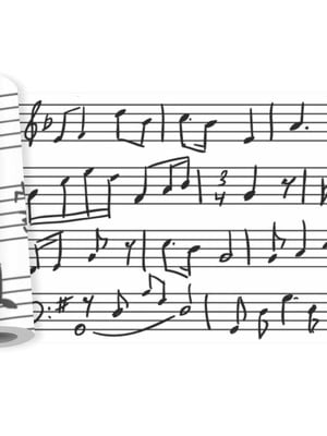 Faixa border notas musicais partituras adesivo kit b442