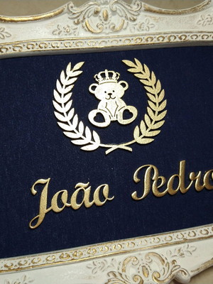 Quadro porta maternidade ursinho príncipe