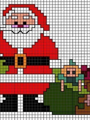 Tela pintada papai noel + lãs