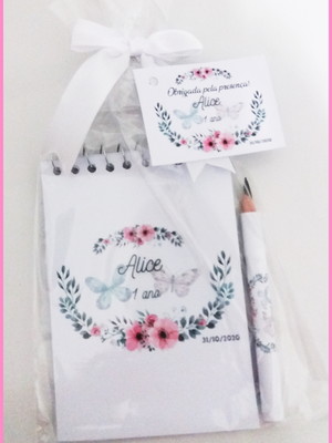Bloquinho + lápis personalizado