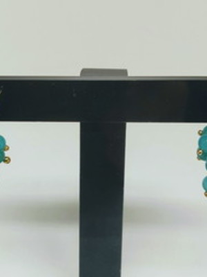 Brinco com pedras turquesa semijoia