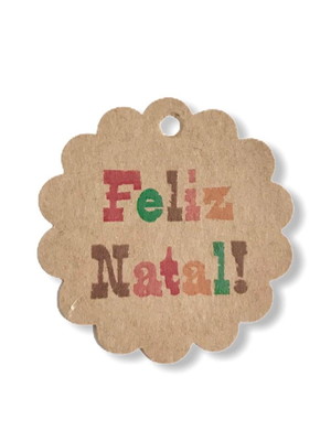 Tag kraft florzinha feliz natal