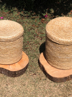 2 cestos com tampa (+-30cm)