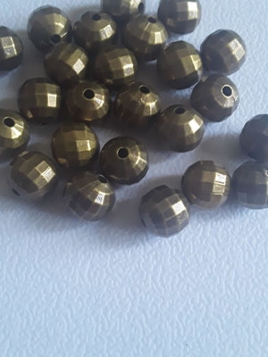 Bola globinho passante 08 mm em abs, ouro velho.