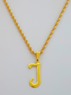 Colar cordão 60 cm pingente letra j folheado ouro 18k. c55j1