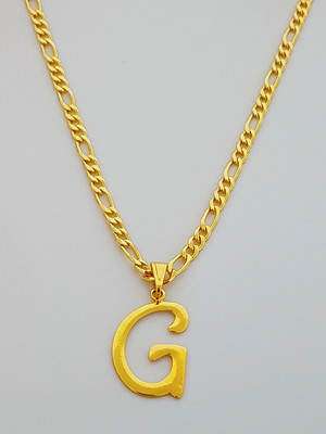 Colar cordão 60 cm pingente letra g folheado ouro 18k. c19g1